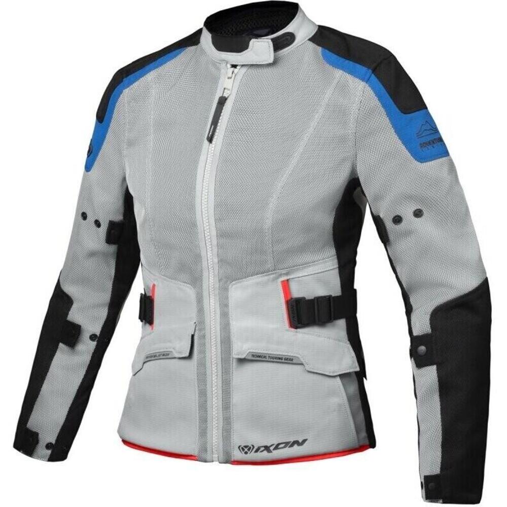 Giacca moto donna Ixon M-NJORD Grigio Chiaro Blu R