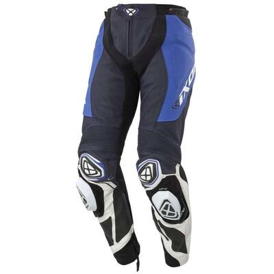 Pantalone moto pelle Ixon VORTEX 3 PT Blu Bianco