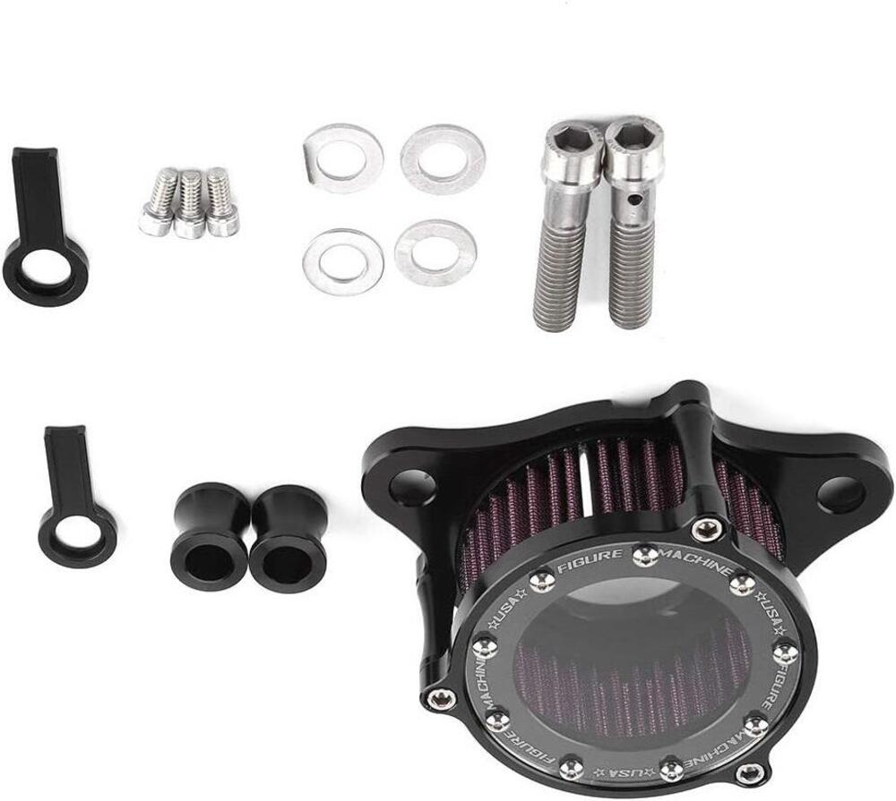 Filtro aria Turbo replica nero Per Sportster dal 1 Rough Crafts