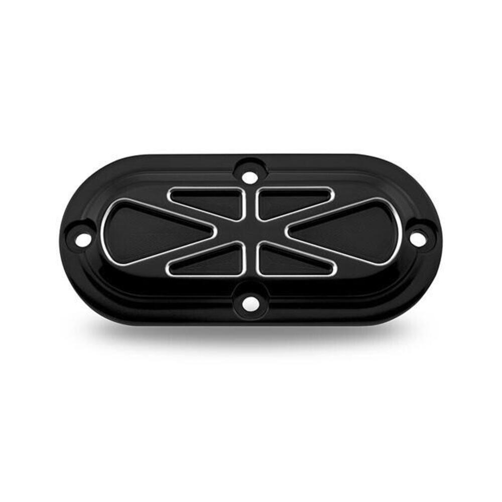Coperchio ispezione PM Formula nero e cromato Per Performance Machine