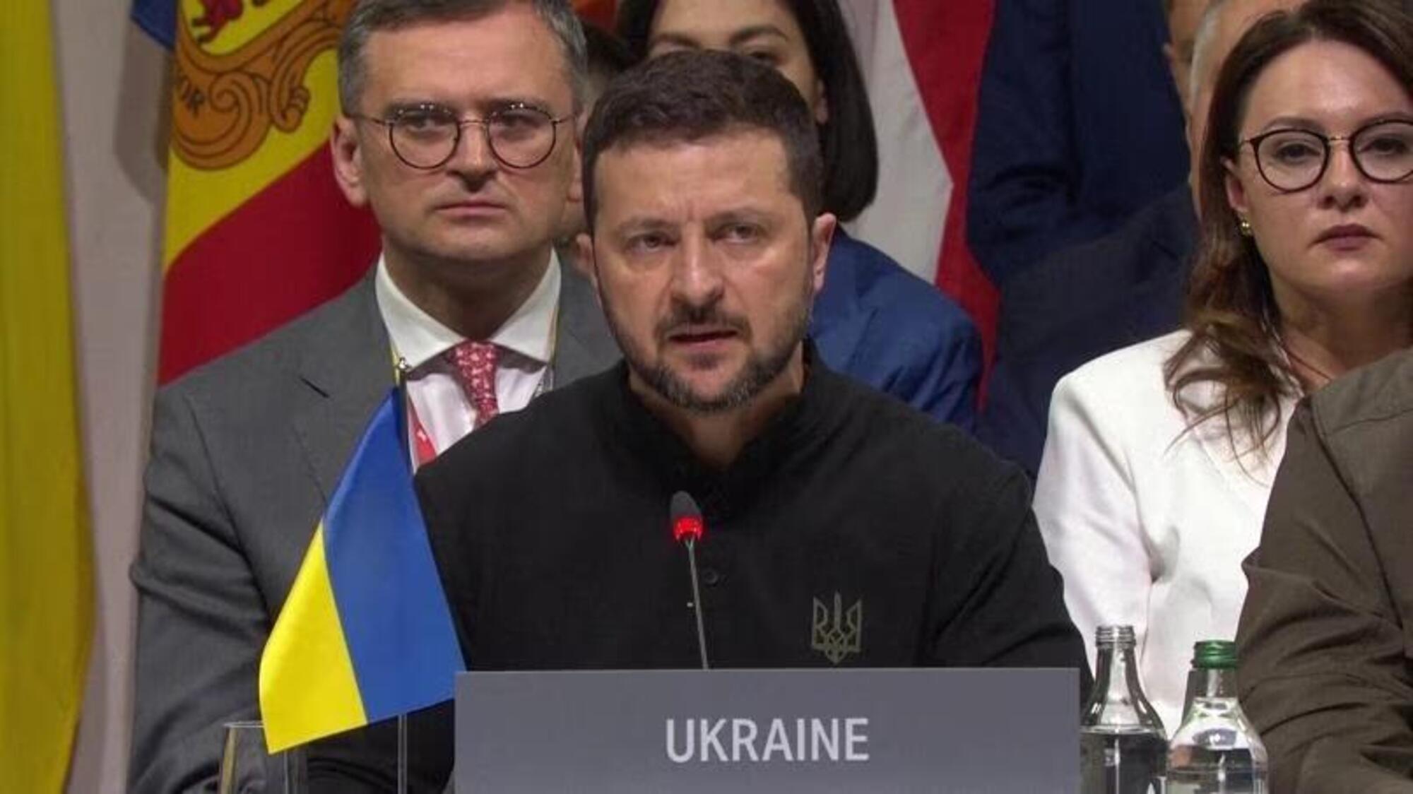 Volodymir Zelensky al summit per l&#039;Ucraina in corso in Svizzera