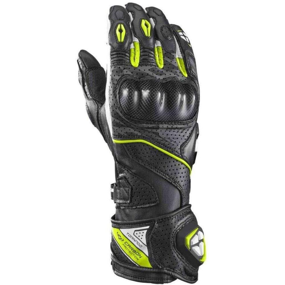 Guanti moto pelle estivi Ixon TORNADO AIR Nero Bia