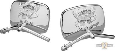 Specchietto Live to Ride cromato Custom Chrome 
