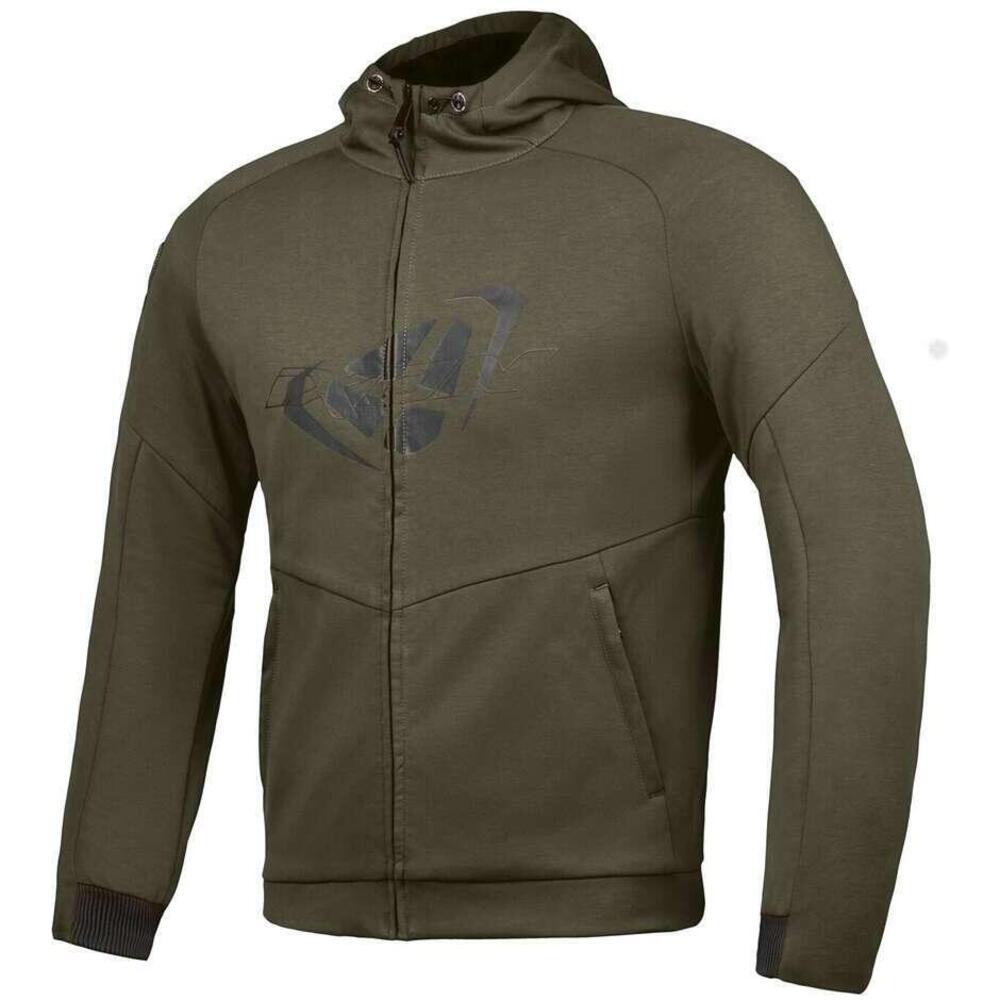 Felpa moto estiva Ixon TOUCHDOWN Verde kaki Nero