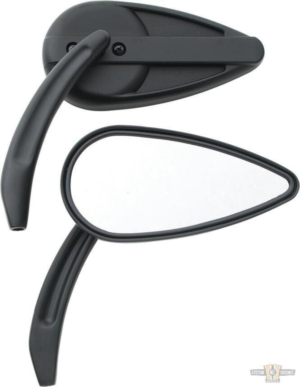 Specchietti vintage alluminio billet neri Motorcy 