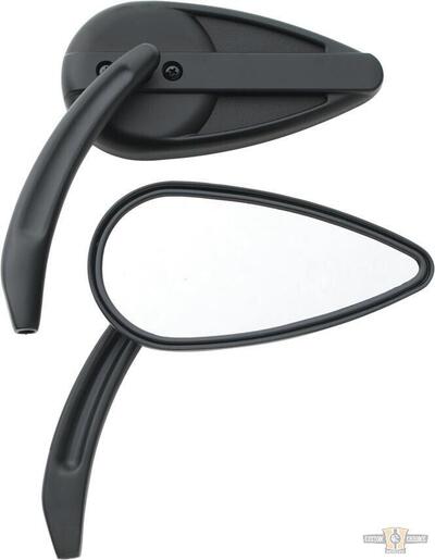 Specchietti vintage alluminio billet neri Motorcy 