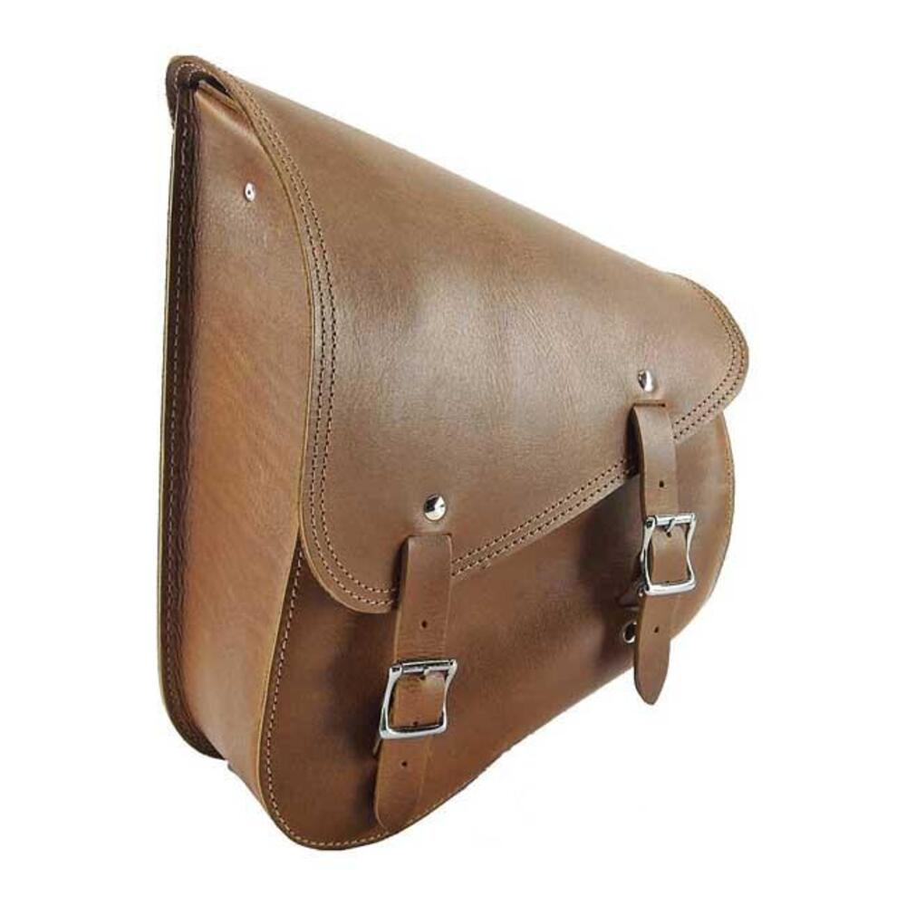 Borsa laterale in vera pelle liscia marrone Long R 