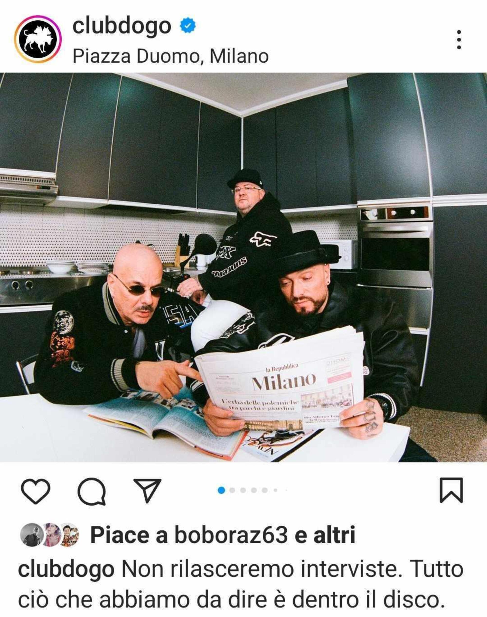 Club Dogo - commentano di non voler rilasciare interviste 