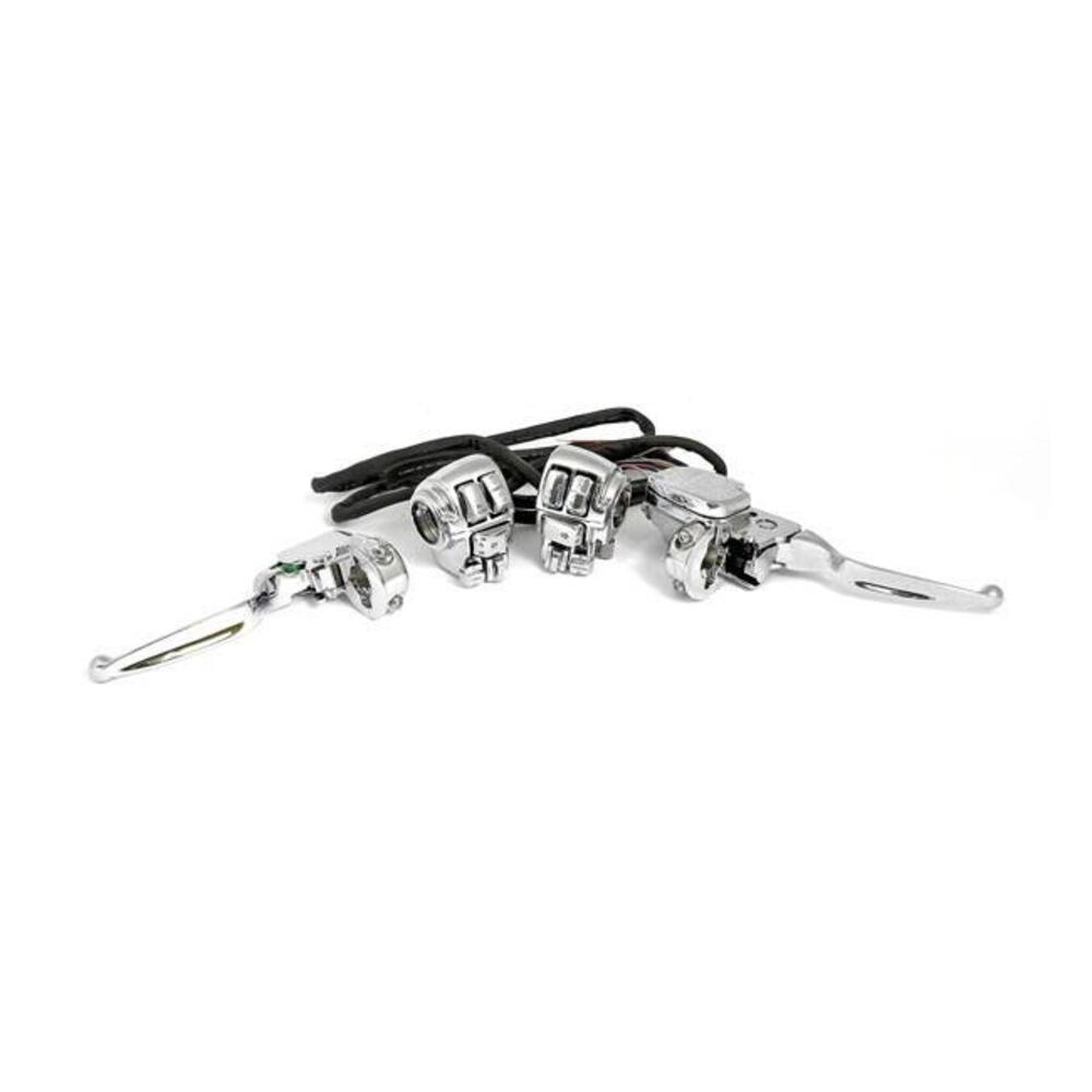 Kit comandi manubrio cromati per disco doppio da 1 