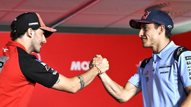 MotoGP 2024. GP d&#039;Olanda. Pecco Bagnaia sull&#039;arrivo di Marc Marquez: &quot;Sfida divertente, &egrave; furbo&quot;