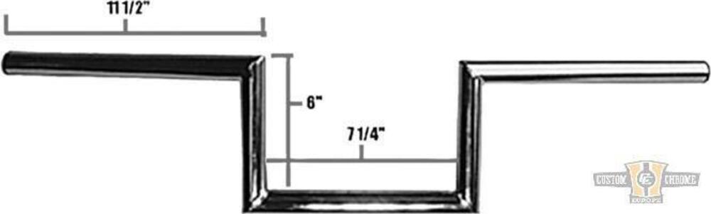 Manubrio Z Bar 1", alto 6", Largo 72cm, Cromato, s Jammer