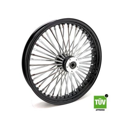 Ruota anteriore nera e cromo Big Spoke 48 raggi 21 