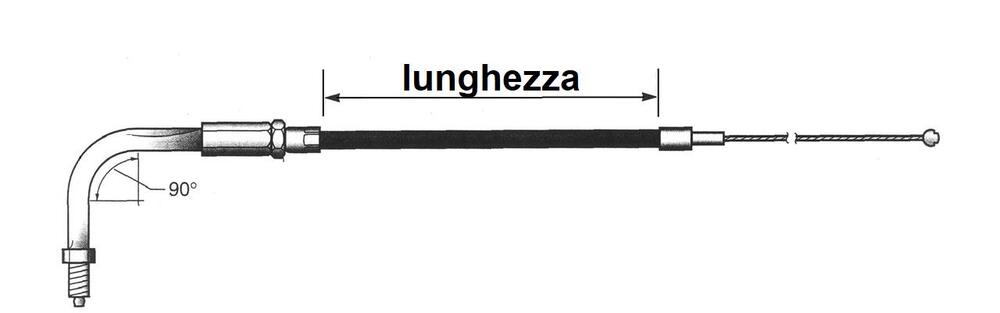 Cavo ritorno nero/cromo per Touring dal 1996 al 20 Barnett
