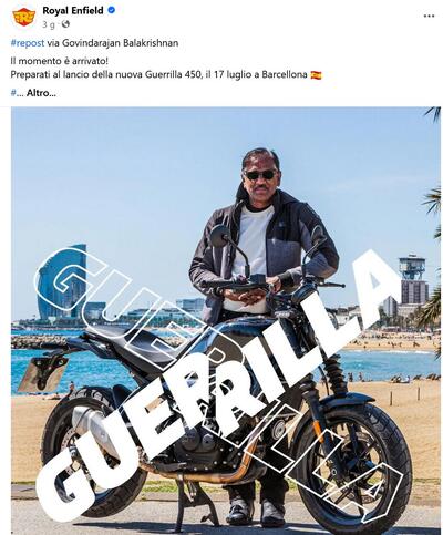 Guerrilla! La nuova Royal Enfield sar&agrave; presentata il 17 luglio