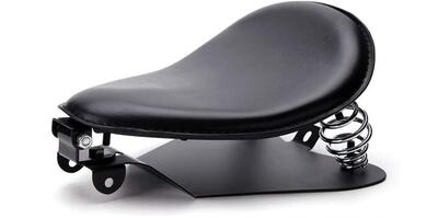 Sella singola in similpelle nera completa di molle 