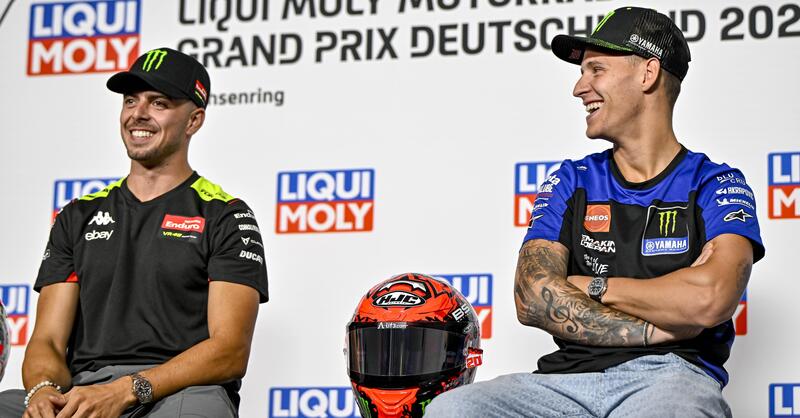 MotoGP 2024. GP di Germania. Fabio Quartararo si sbilancia: &quot;Vorrei questo ragazzo qui in Yamaha&quot;, intende Fabio Di Giannantonio