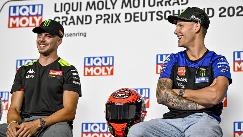 MotoGP 2024. GP di Germania. Fabio Quartararo si sbilancia: &quot;Vorrei questo ragazzo qui in Yamaha&quot;, intende Fabio Di Giannantonio