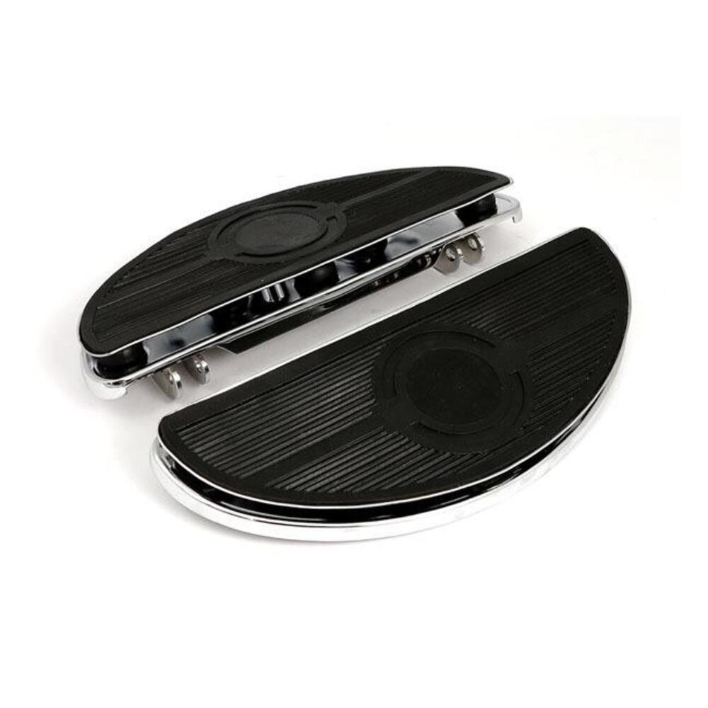 Pedane ovali guidatore ammortizzate cromate vintag 