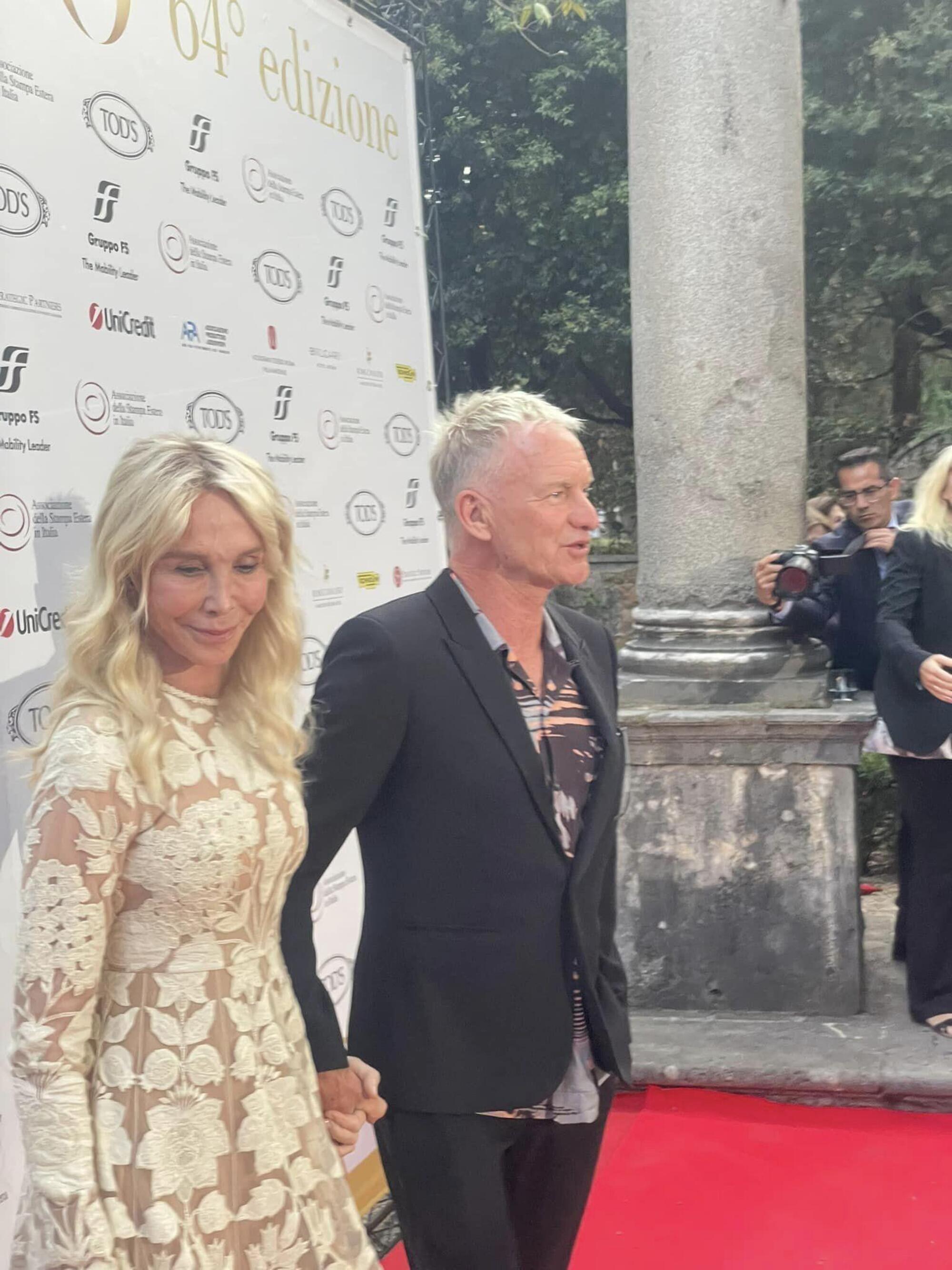 Sting con la compagna Trudy Styler al Globo d&#039;Oro a Roma