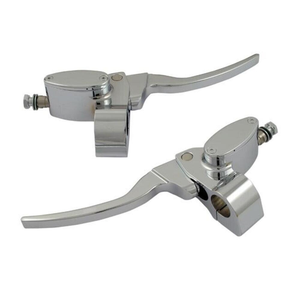 Comandi manubrio Custom cromati singolo disco con 