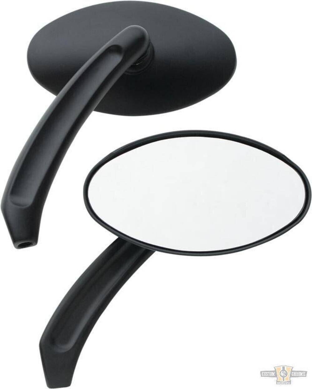 Specchietti ovali neri Custom Chrome 