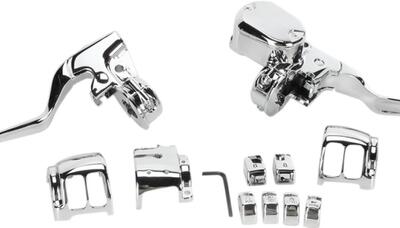 Kit comandi manubrio cromati per disco singolo per Drag Specialties