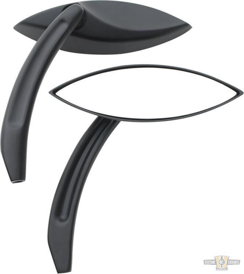 Specchietti ellittici neri Custom Chrome 