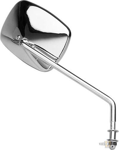 Specchietto rettangolare destro stelo lungo cromo 