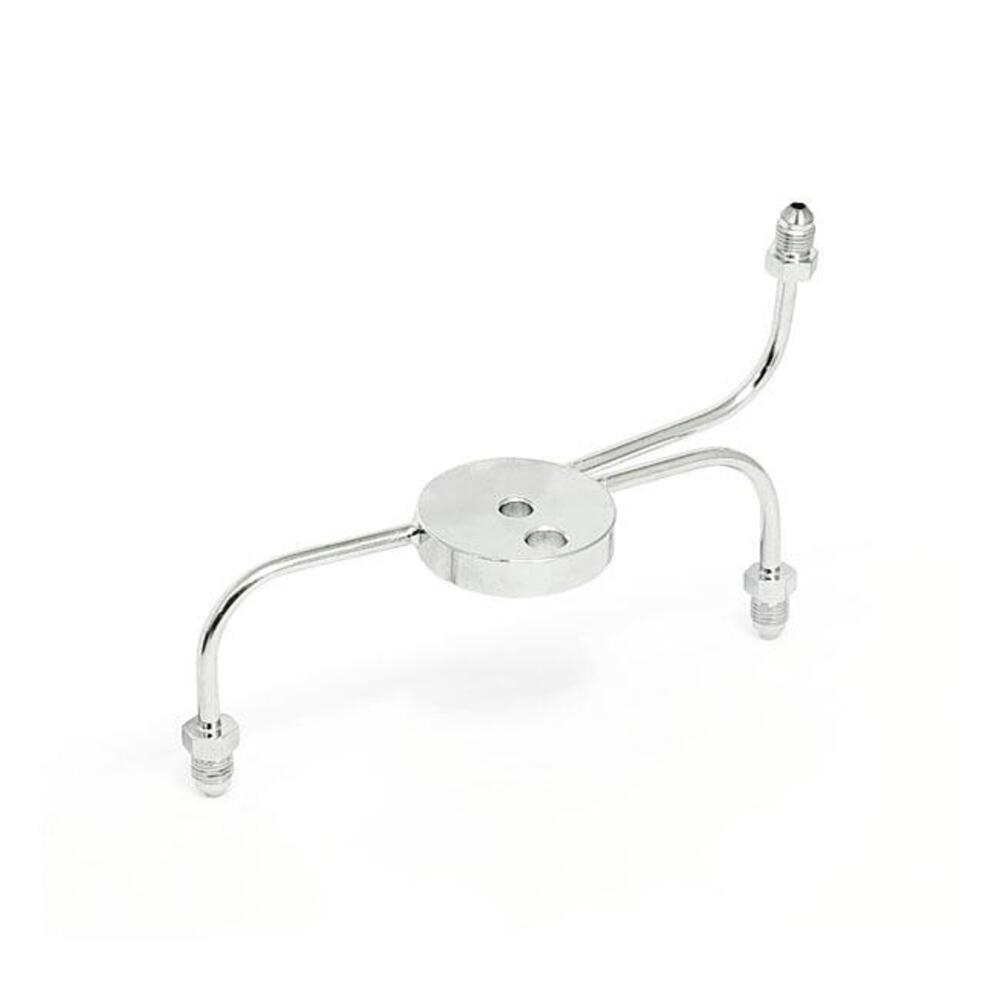 Sdoppiatore cromato con attacchi AN-3 per piastre 