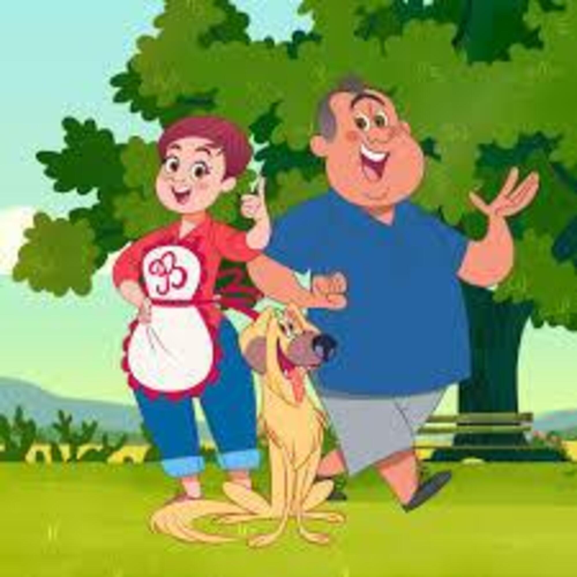 Benedetta Rossi e il marito in versione cartoon