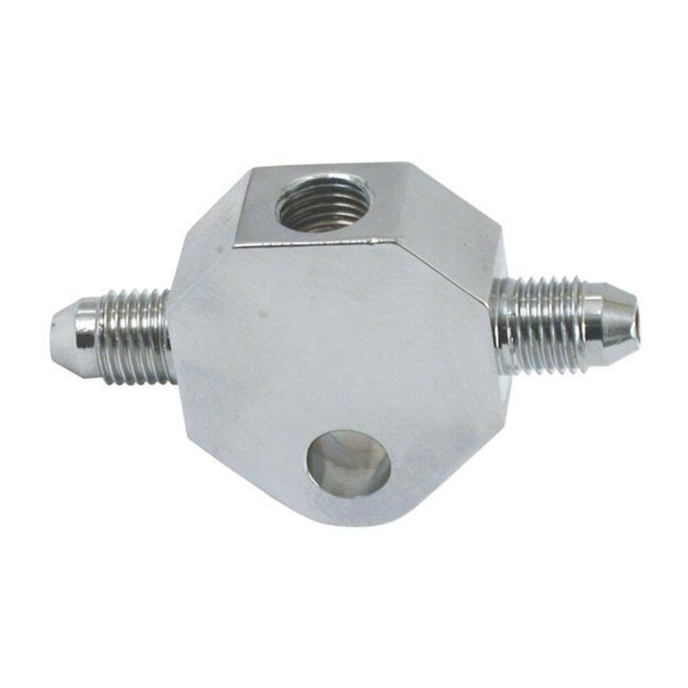 Sdoppiatore cromato con attacchi 3/8-24 e AN-3 Mot 