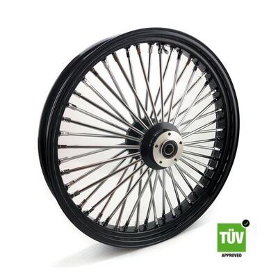 Ruota anteriore nera e cromo Big Spoke 48 raggi 23 