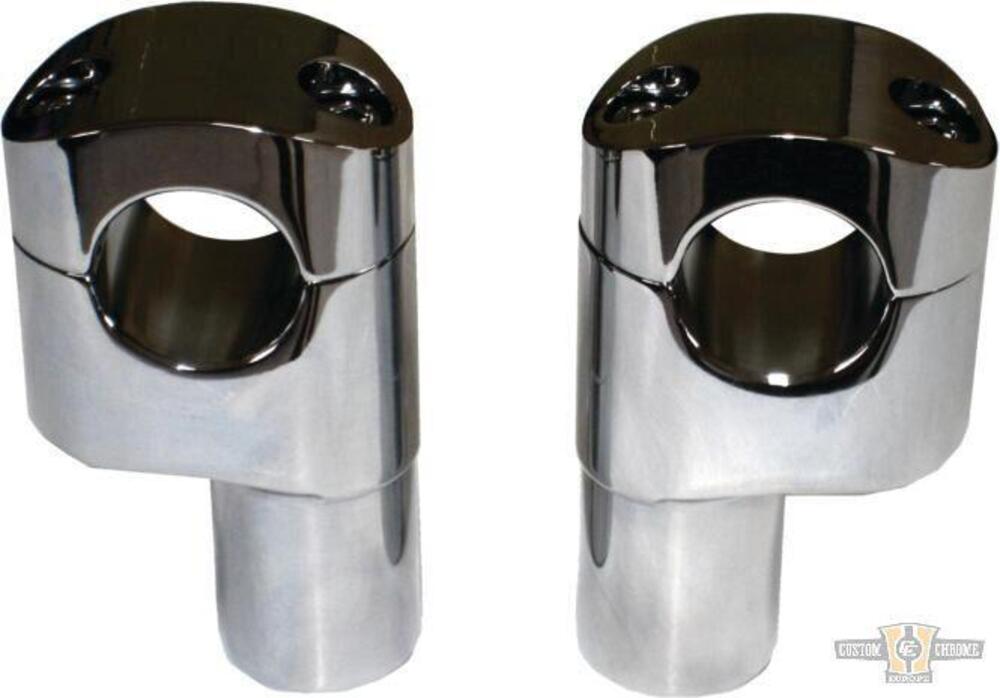 Riser alti 3-1/4” disassati 1/2", cromati per manu 