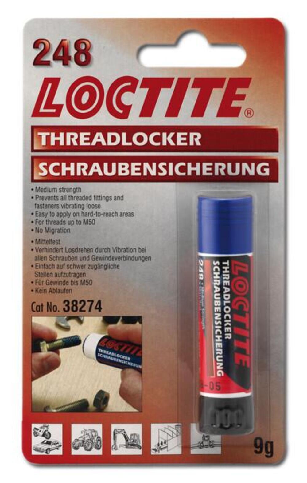 Colla frenafiletti media resistenza Blu in stick L Loctite