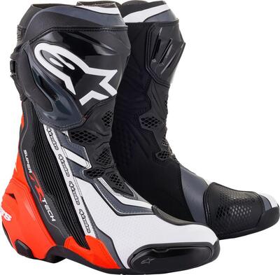 Stivali moto Alpinestars SUPERTECH R Nero Rosso Fl