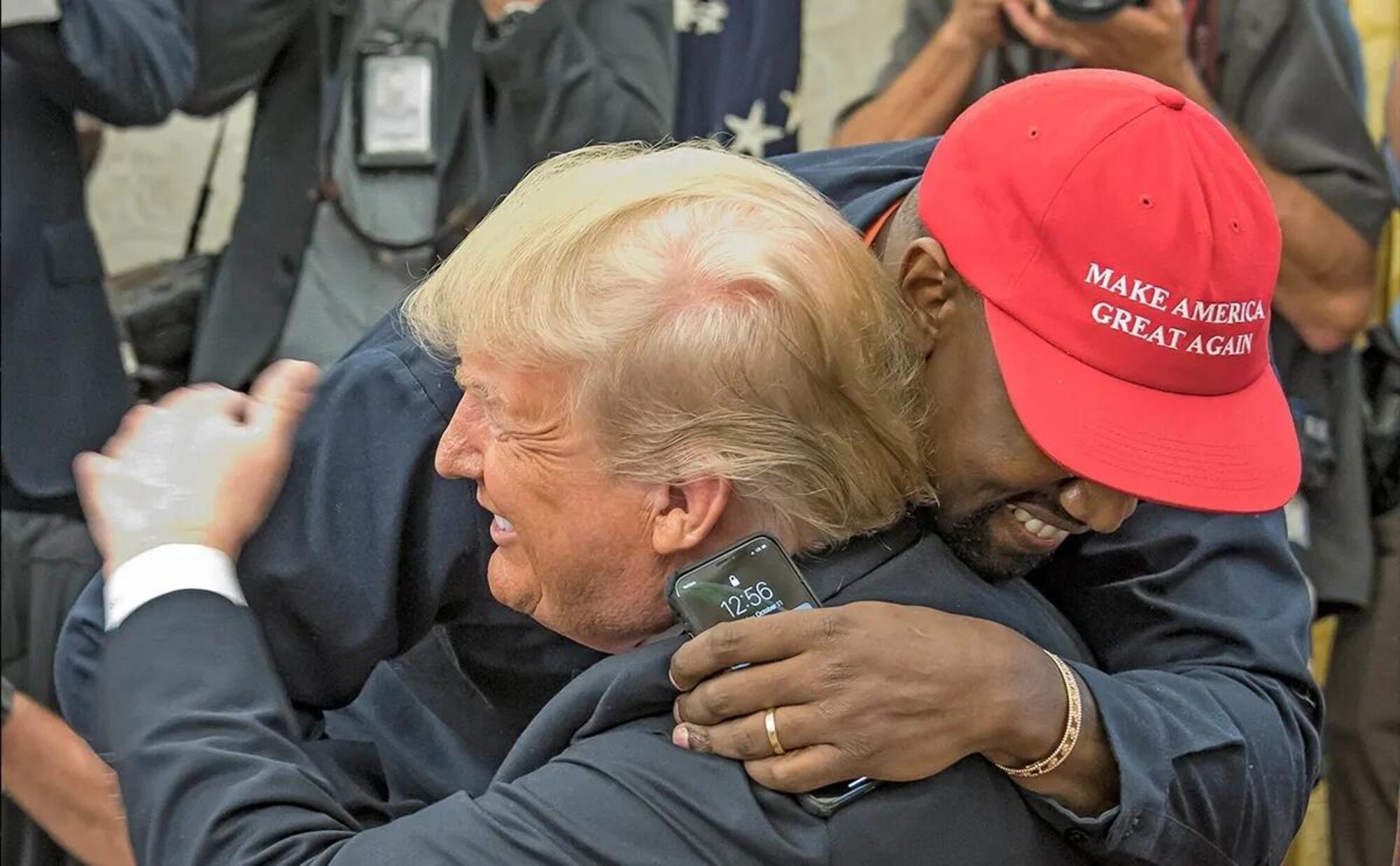 Kanye West con Donald Trump nel 2018