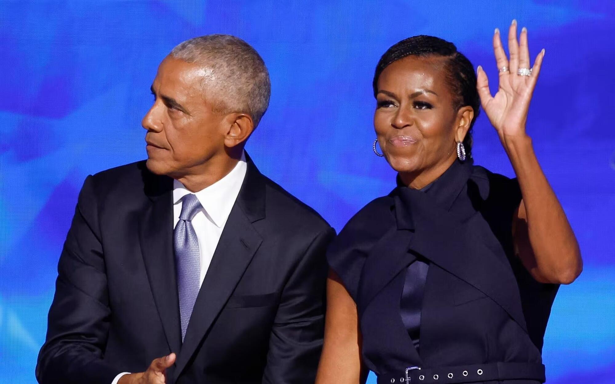 Barack e Michelle Obama alla Convention di Chicago