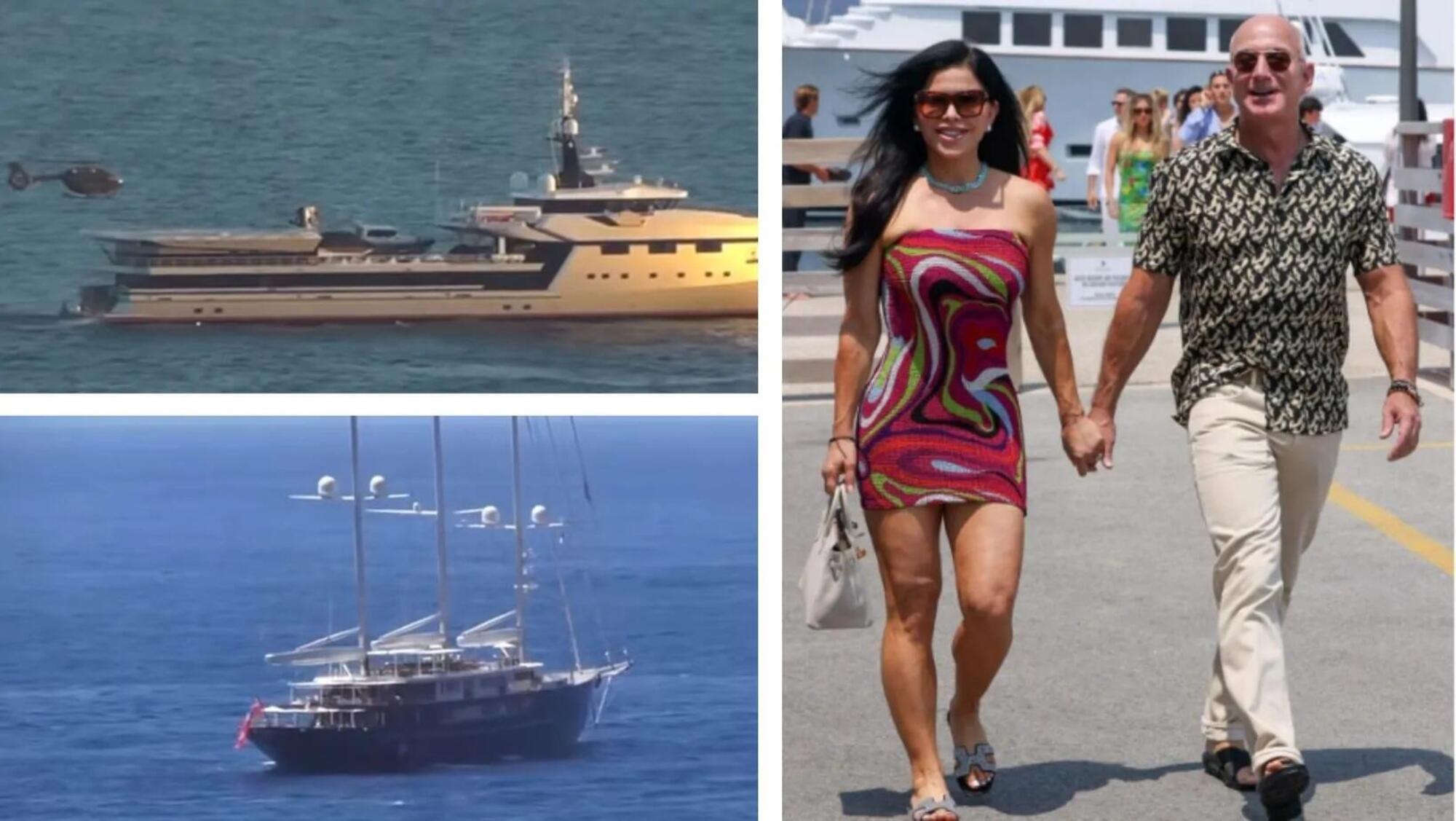 Il super yacht e il veliero di Jeff Bezos (Amazon) in Sicilia