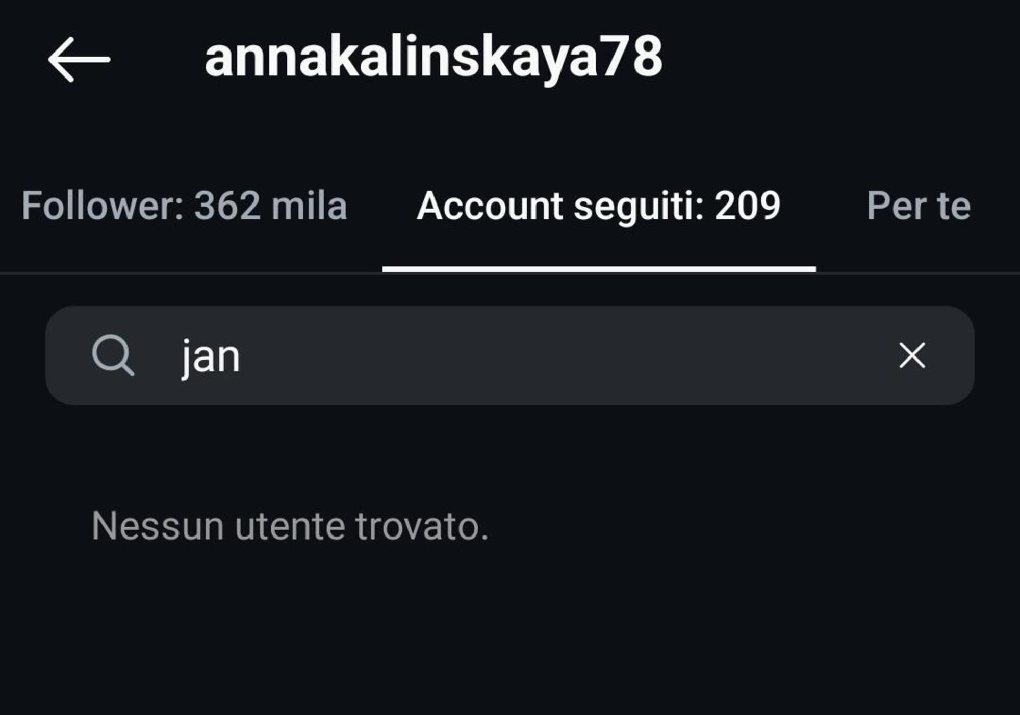 Anna Kalinskaya per&ograve; non ricambia pi&ugrave; il follow di Jannik Sinner...