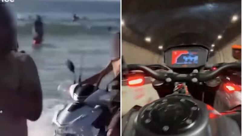 In scooter sulla battigia e poi a tutto gas in impennata tra le macchine. Pubblicano tutto sui social [VIDEO]