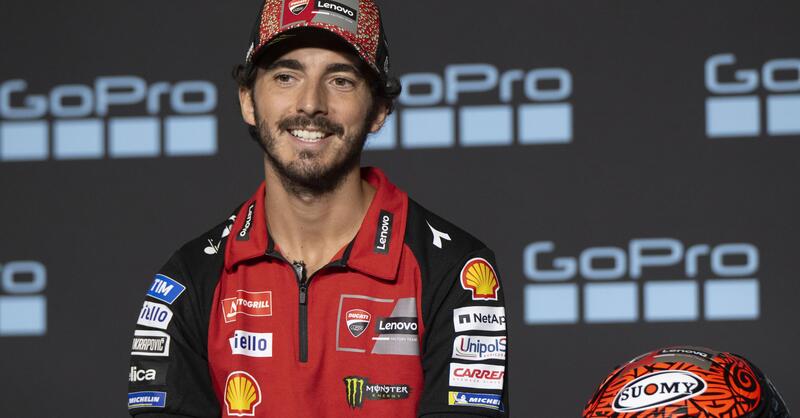 MotoGP 2024. GP di Aragon. Pecco Bagnaia sulla GP24: &quot;La moto perfetta non esiste, agli ingegneri chiederei un po&#039; pi&ugrave; di trazione&quot;