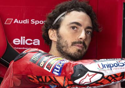 MotoGP 2024. GP di Aragon. Pecco Bagnaia non nomina le gomme però: È successa la stessa cosa di ieri mattina. Marc Marquez? Piega 5 gradi in più di tutti