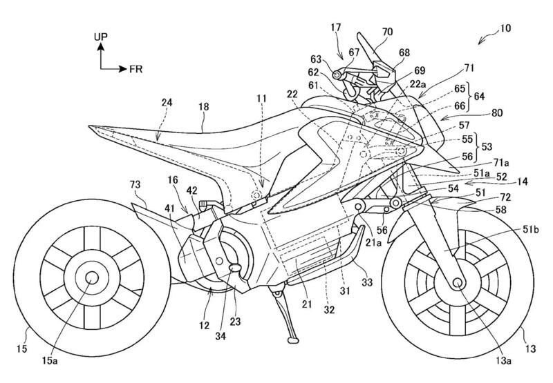 Il brevetto di Honda di una pocket bike elettrica con sospensione Hossack e il particolare &quot;ring light&quot;