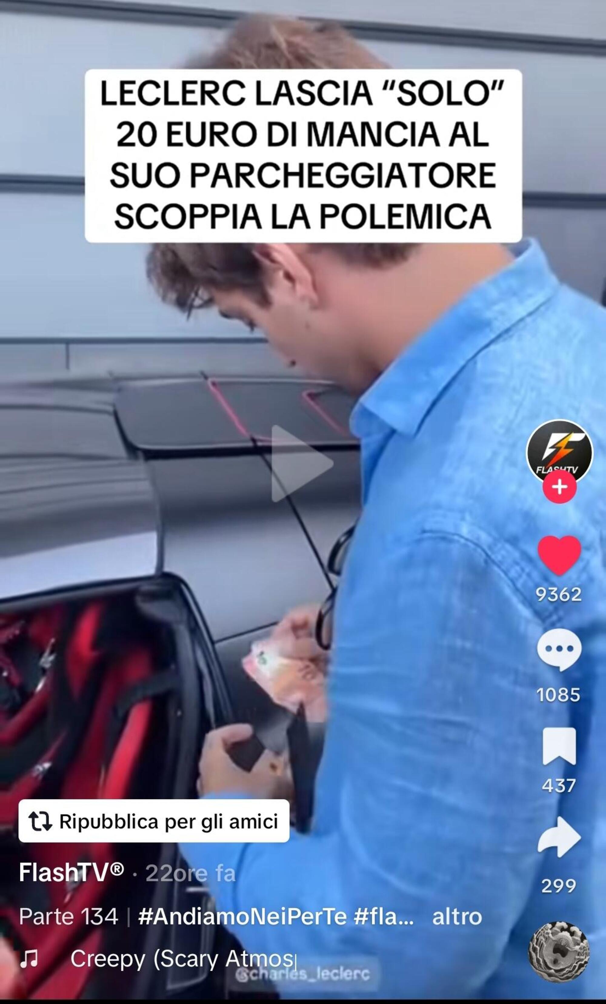 Leclerc mentre lascia la mancia 