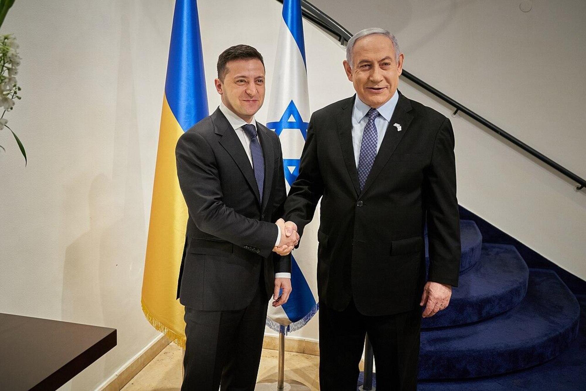 Il premier ucraino Zelensky e il premier israeliano Netanyahu