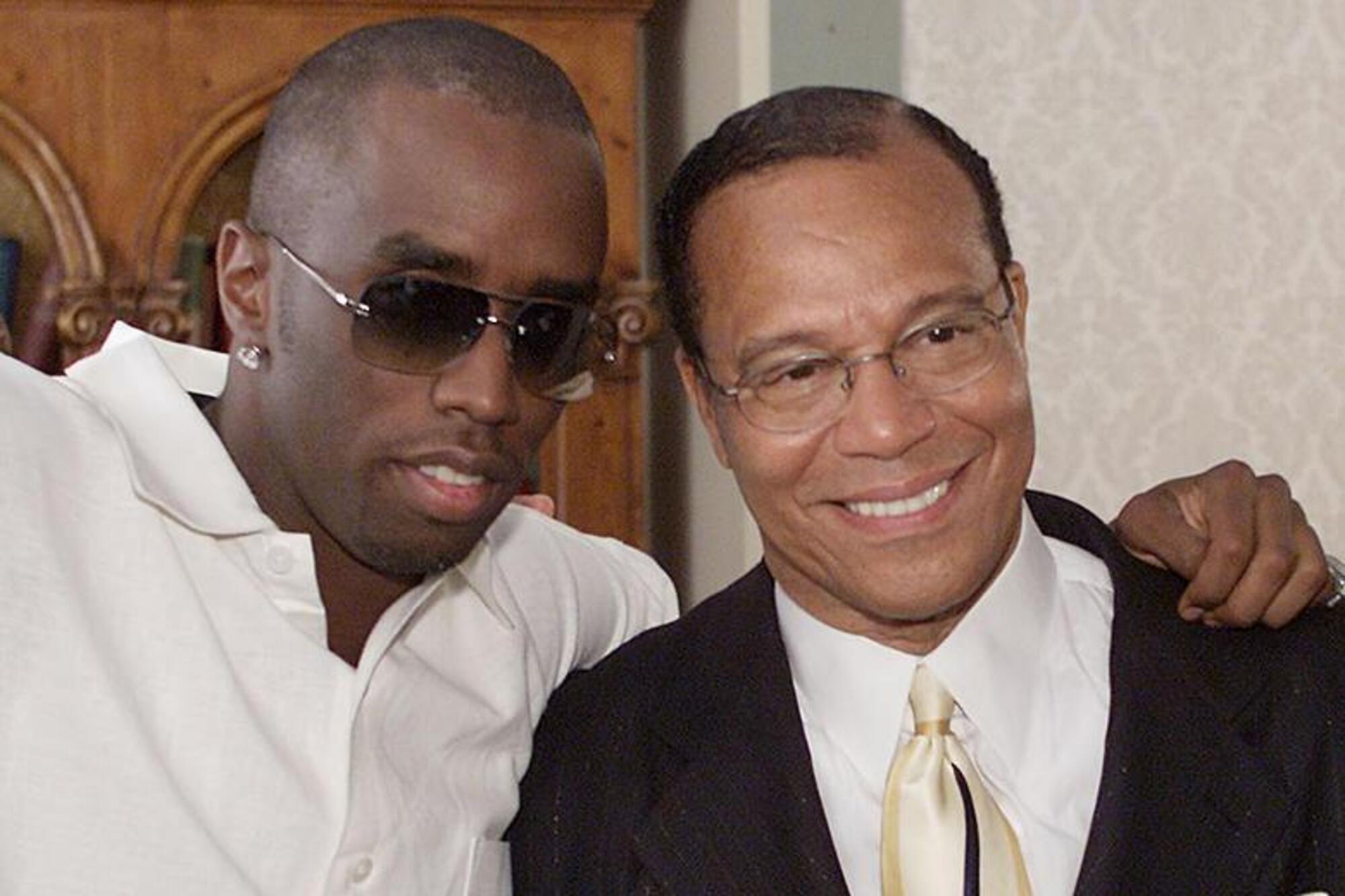 P Diddy (ex Puff Daddy) Sean Combs con Louis Farrakhan