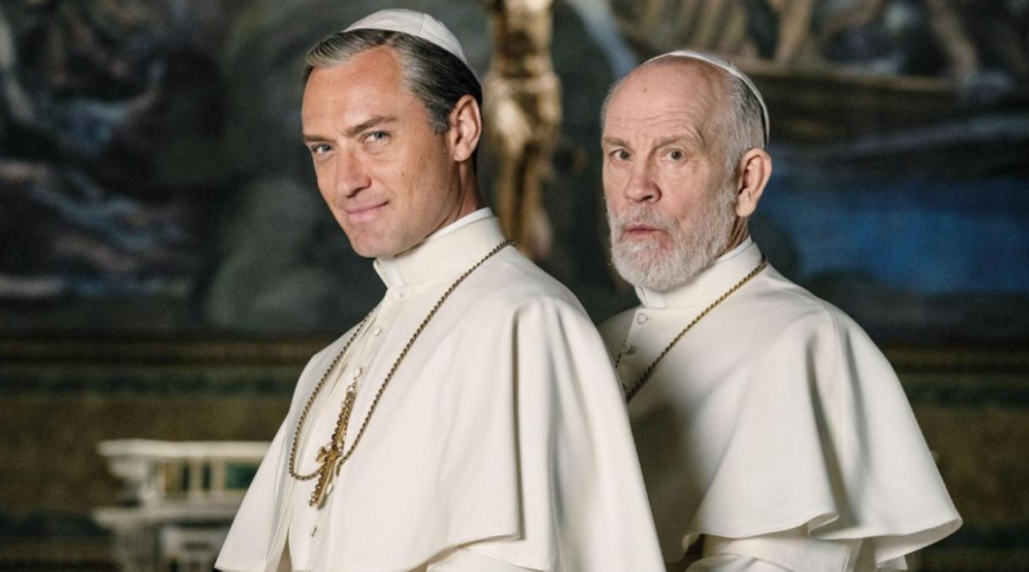 Jude Law e John Malkovich in &quot;The new Pope&quot; di Paolo Sorrentino