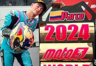 MotoGP 2024. GP del Giappone. Moto3: David Alonso &egrave; da 10 e diventa campione del mondo
