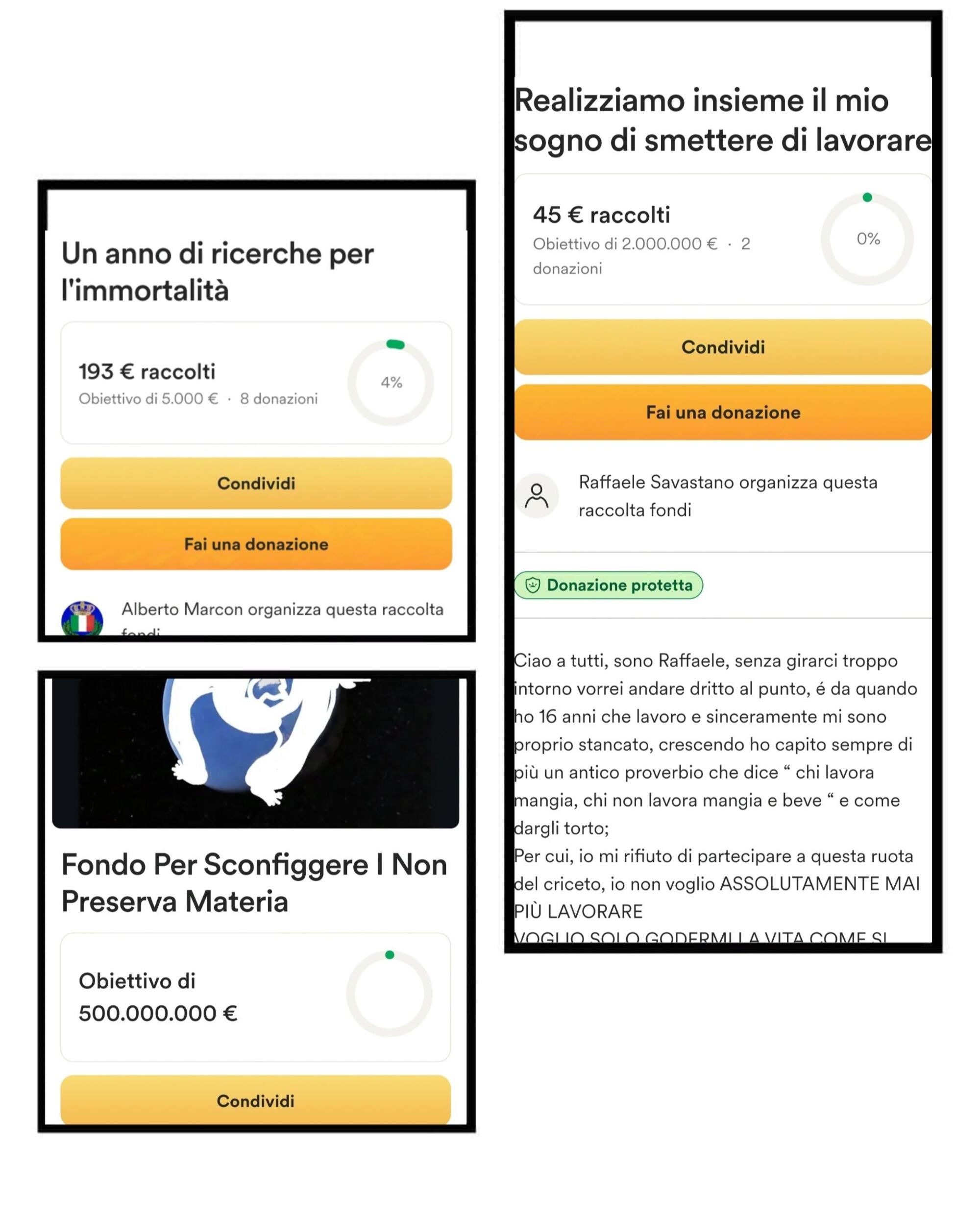 Le raccolte fondi impossibili su Gofundme 