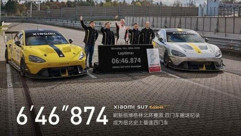 Xiaomi SU7 Ultra: il prototipo brucia il record al Ring